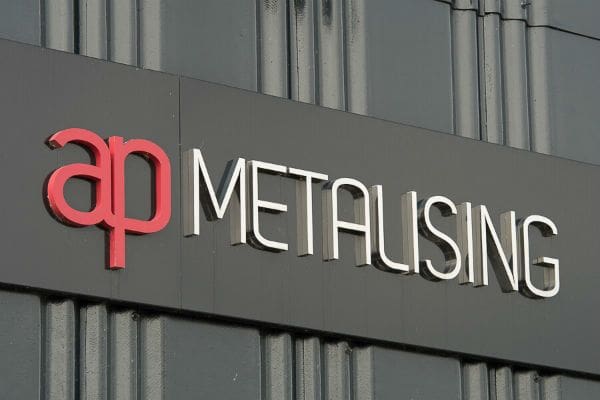 Plastics news AP Metalising sign