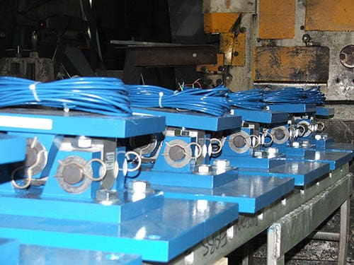 Load cells awaiting silo fitment
