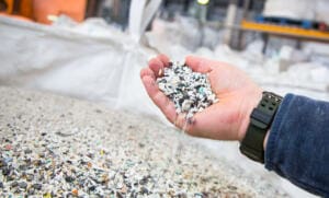 Granulated plastic waste