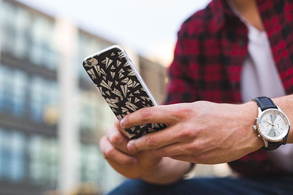 Man holding iPhone