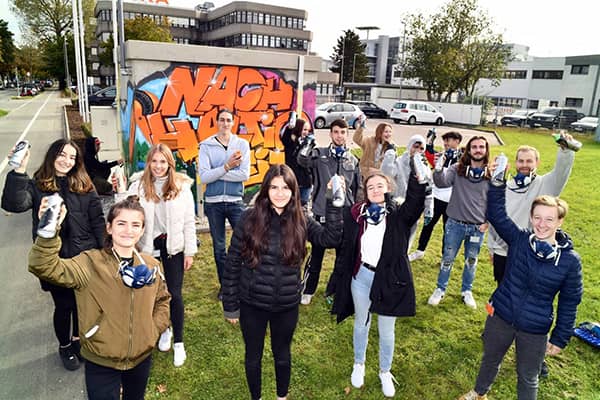 Graffiti Stadtwerke and KUKA trainees 