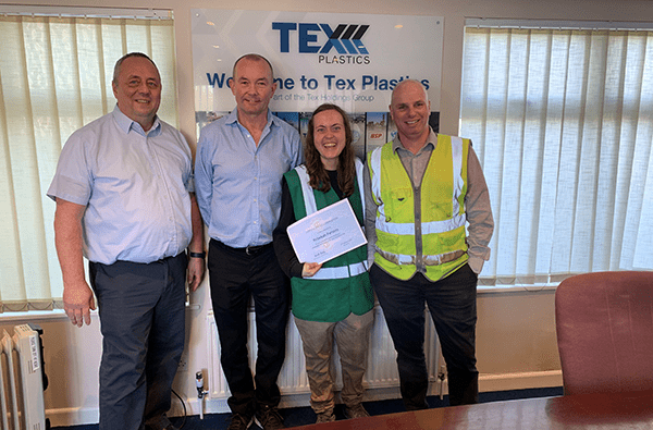 Rebecca Parsons pictured with Tex Plastics team