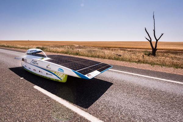 This solar vehicle was developed by Belgian students as part of the "Punch One" project, powered exclusively by solar energy to demonstrate the benefits of green energy. The vehicle can be seen at the Plasmatreat booth. (Copyright: Agoria Solar Team)