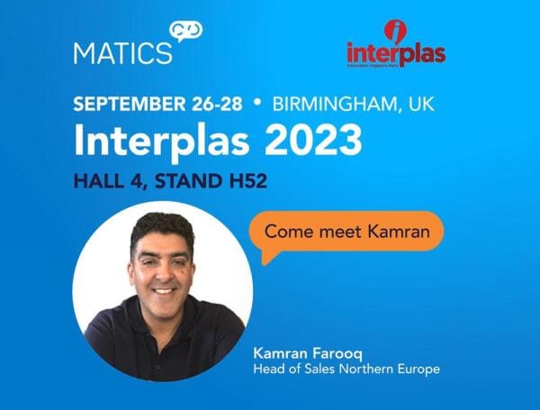  Matics to Showcase Enhanced Real-Time Optimisation for Plastic Manufacturing at Interplas 2023