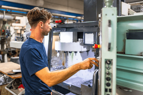 man using machine
