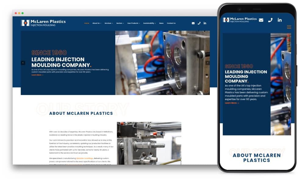McLaren Plastics website mockup