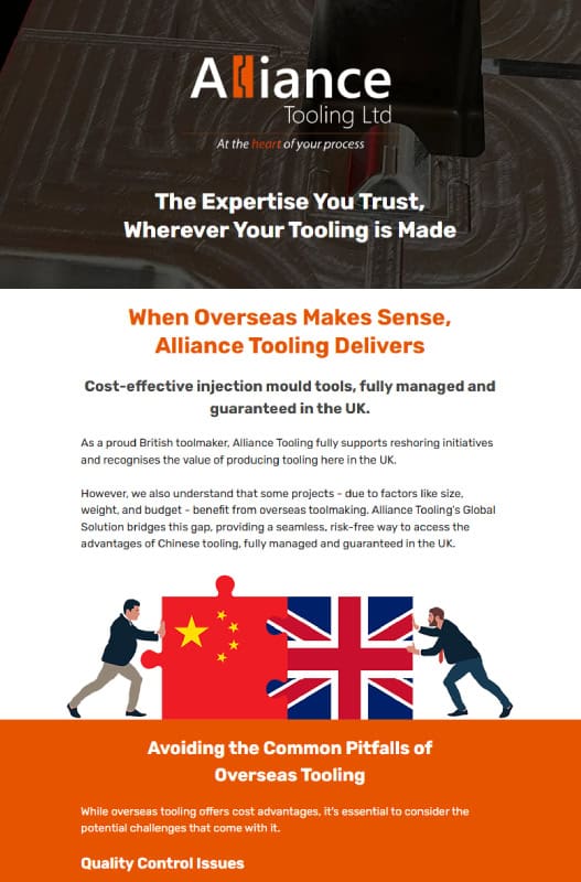 Alliance Tooling mailshot
