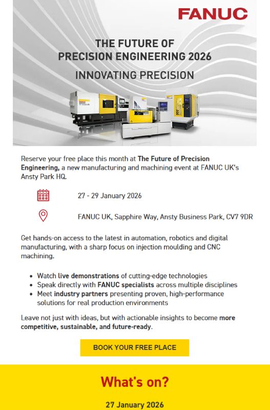 FANUC open house mailshot