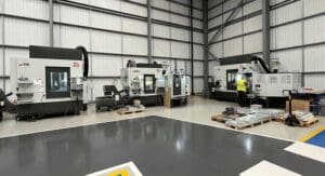 Three of Opus' seven HAAS machining centres.