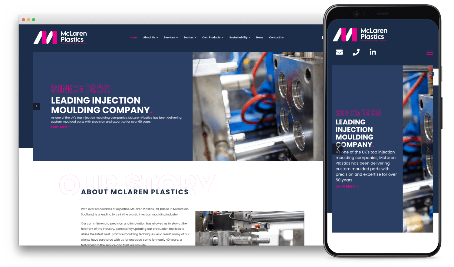 McLaren Plastics website mockup