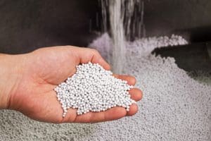 Some of Broadway's white plastic pellets