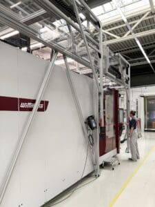 The clamping units of the Wittmann injection molding machines.