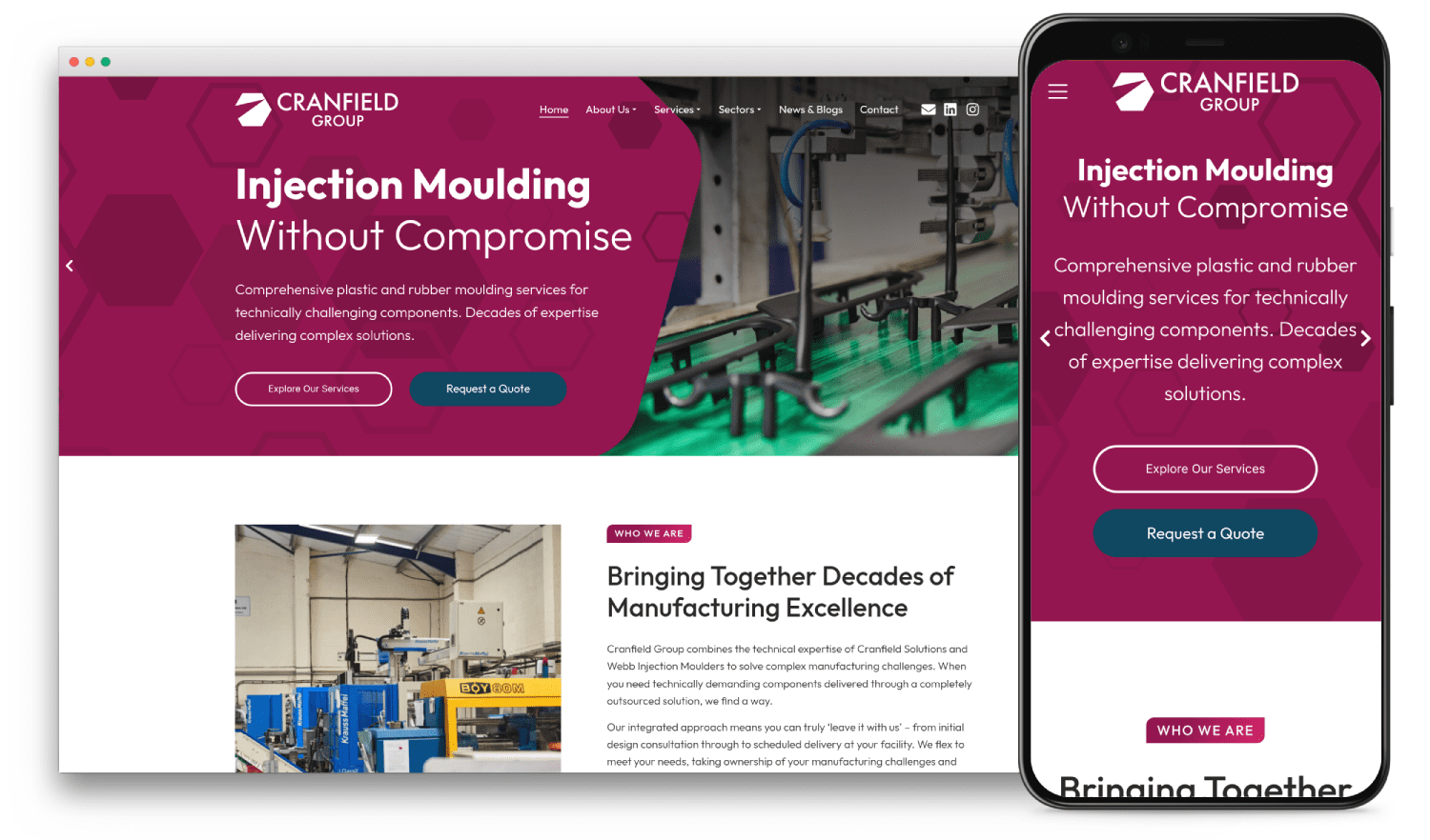 Cranfield Group website homepage