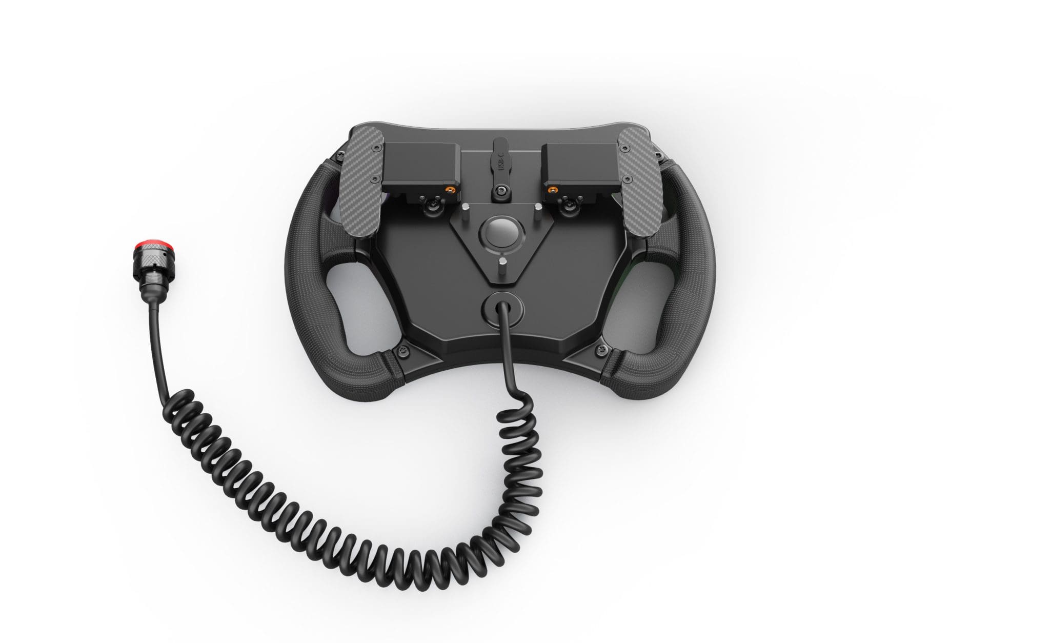 Rear angel of SW4 racing steering wheel developed by AiM Tech