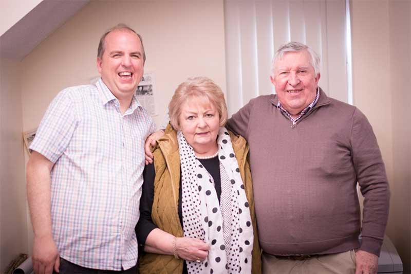 June and Allan Hampson with son James at Allthread’s 50th celebrations