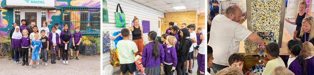 Pupils engaging with educators and equipment