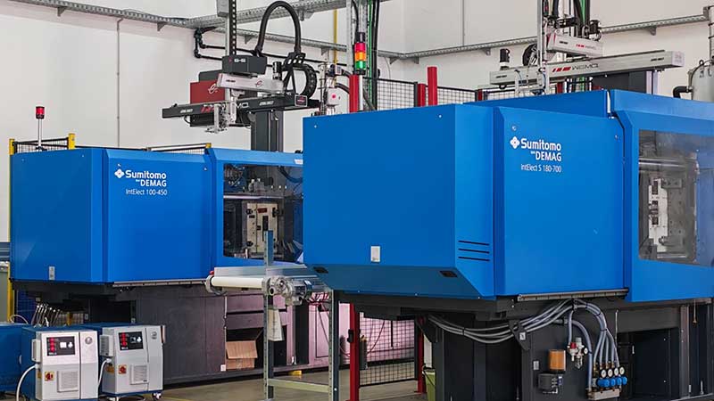 Sumitomo (SHI) Demag injection moulding cells in situ at Meliori Polymer Engineering
