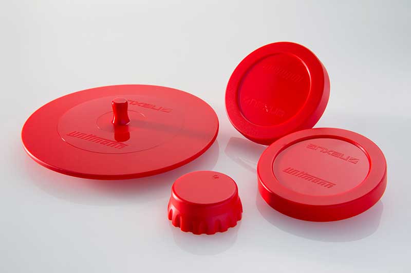 Silicone lids moulded on WITTMANN EcoPower 110/350 B8X in LSR version