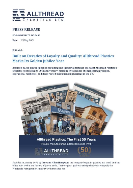 Allthread Plastics press release cover